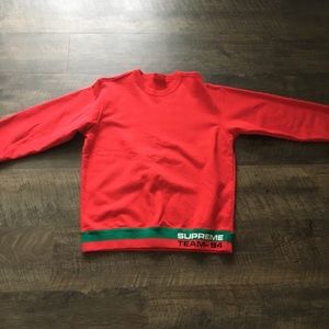 Supreme red crew neck sweater